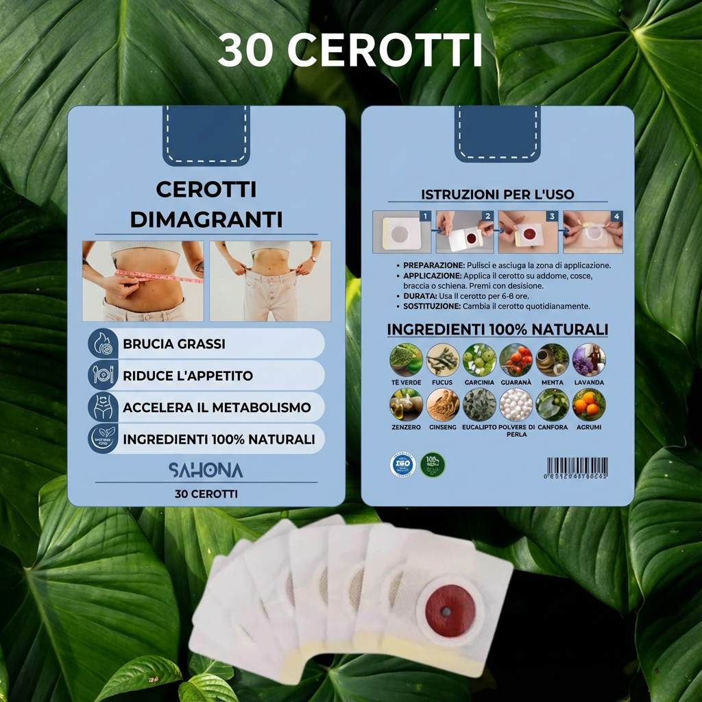 2x PACCHi - CEROTTI ADIPE PATCH  CON FORMULA  NATURALE - SNELLISCE, RIMODELLA E DRENA