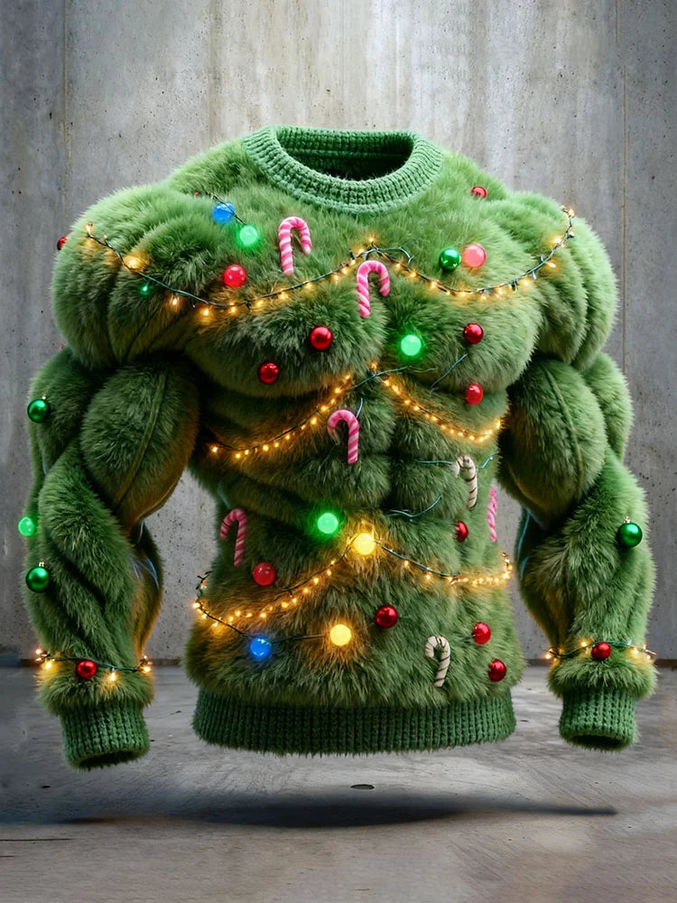 Men's Cosplay Christmas Tree Pattern Ugly Sweater